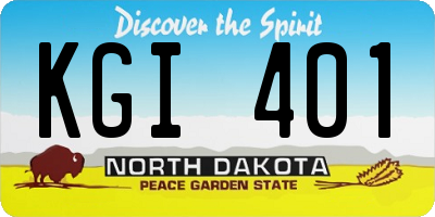 ND license plate KGI401