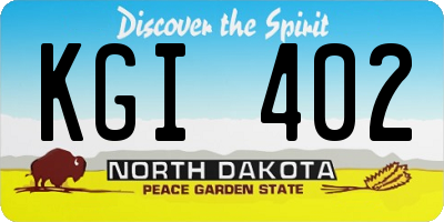 ND license plate KGI402