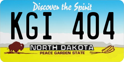 ND license plate KGI404