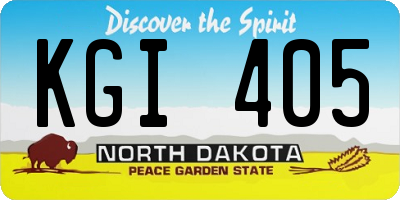 ND license plate KGI405