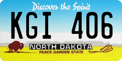 ND license plate KGI406
