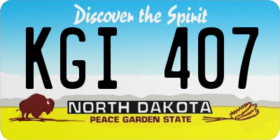 ND license plate KGI407