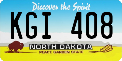 ND license plate KGI408