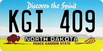 ND license plate KGI409
