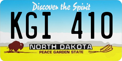 ND license plate KGI410