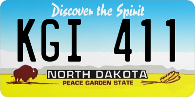 ND license plate KGI411