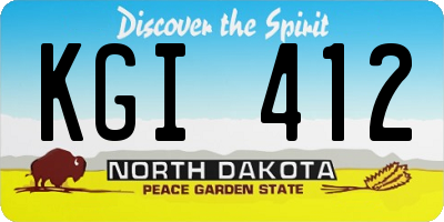 ND license plate KGI412