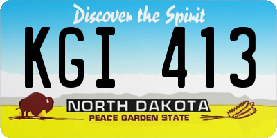 ND license plate KGI413