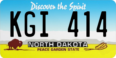 ND license plate KGI414