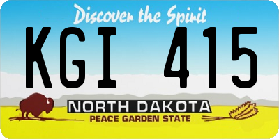 ND license plate KGI415