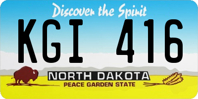ND license plate KGI416