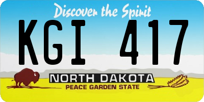 ND license plate KGI417