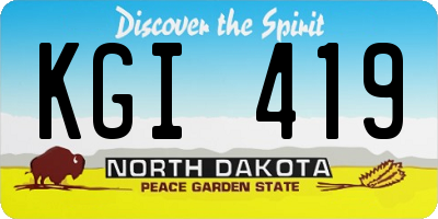ND license plate KGI419