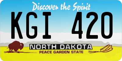 ND license plate KGI420