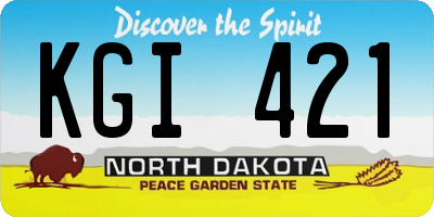ND license plate KGI421
