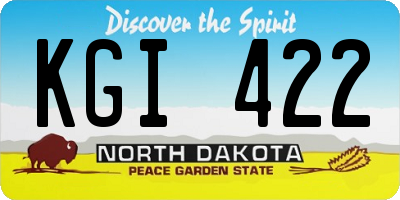 ND license plate KGI422