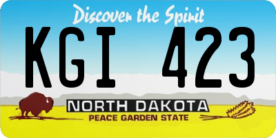 ND license plate KGI423