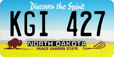 ND license plate KGI427