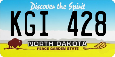 ND license plate KGI428