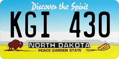 ND license plate KGI430