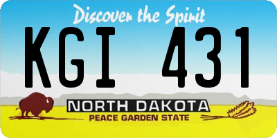 ND license plate KGI431