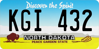 ND license plate KGI432