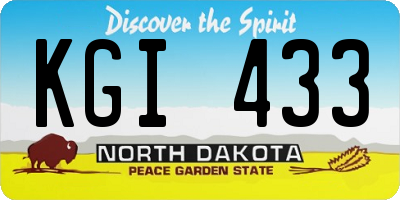 ND license plate KGI433