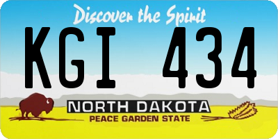 ND license plate KGI434