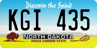 ND license plate KGI435