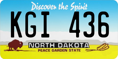 ND license plate KGI436