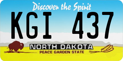 ND license plate KGI437