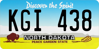 ND license plate KGI438