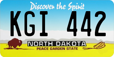 ND license plate KGI442
