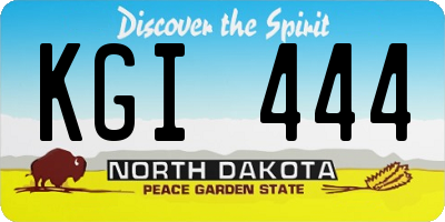 ND license plate KGI444