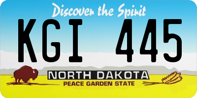 ND license plate KGI445