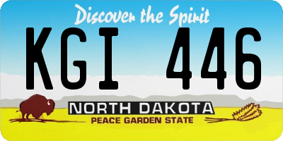 ND license plate KGI446