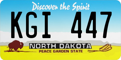 ND license plate KGI447