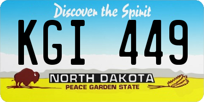 ND license plate KGI449