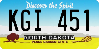 ND license plate KGI451