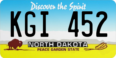 ND license plate KGI452