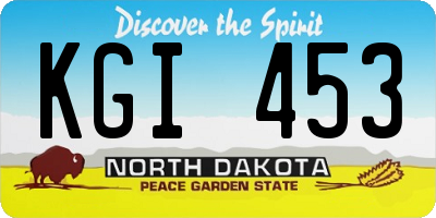 ND license plate KGI453
