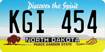 ND license plate KGI454