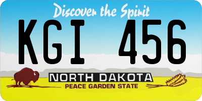 ND license plate KGI456