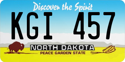 ND license plate KGI457