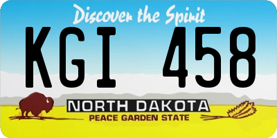ND license plate KGI458