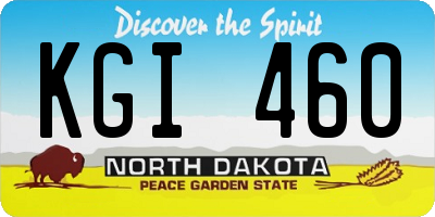 ND license plate KGI460