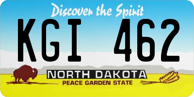 ND license plate KGI462