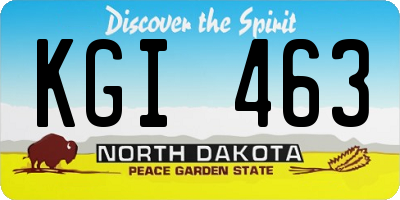 ND license plate KGI463