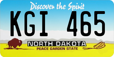 ND license plate KGI465