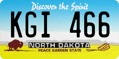 ND license plate KGI466